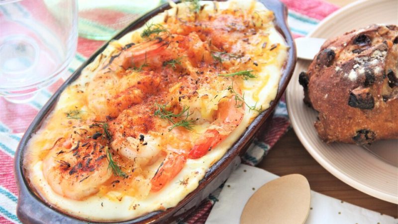 洋食屋さんのプロの味を！エビと冬野菜のグラタン